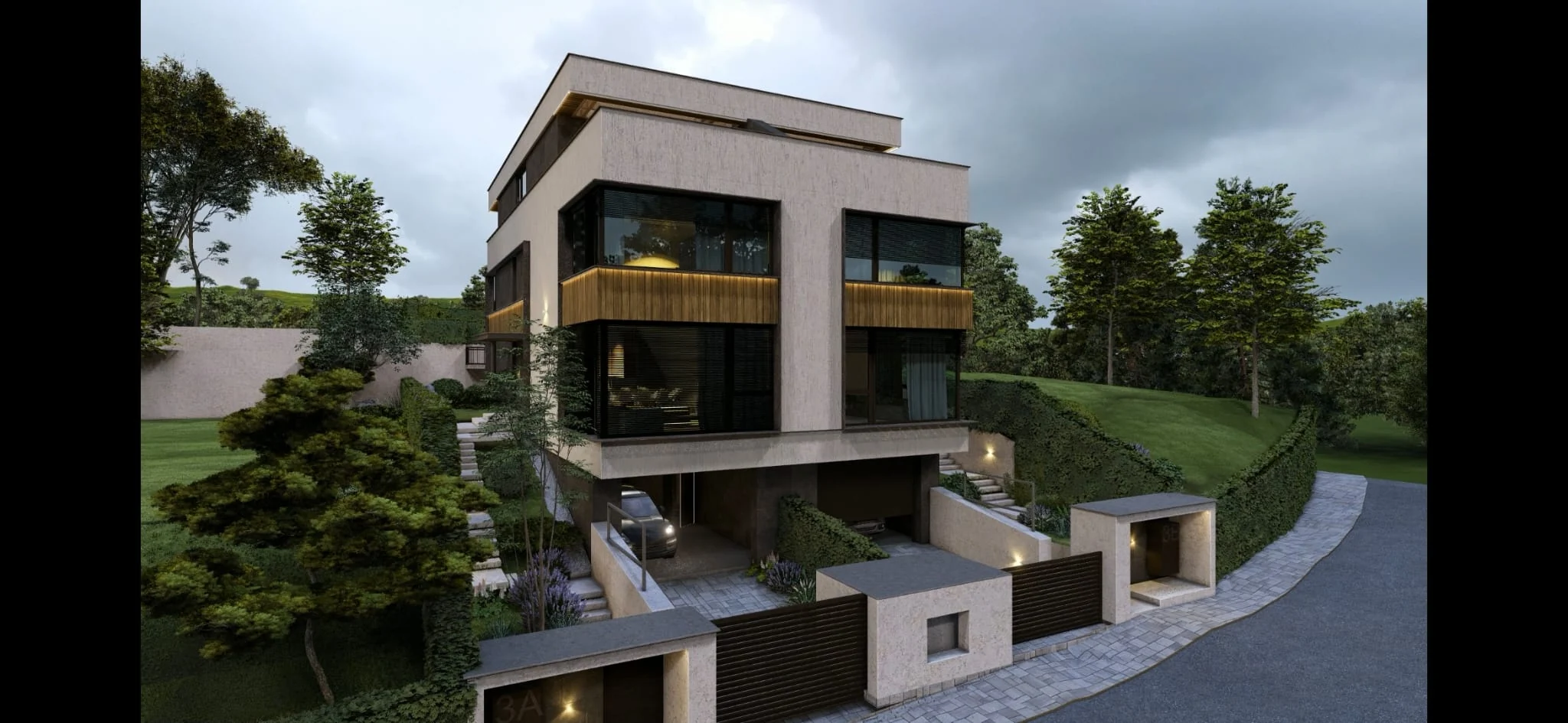 Randare exterior vilă duplex premium LuxuraInvest